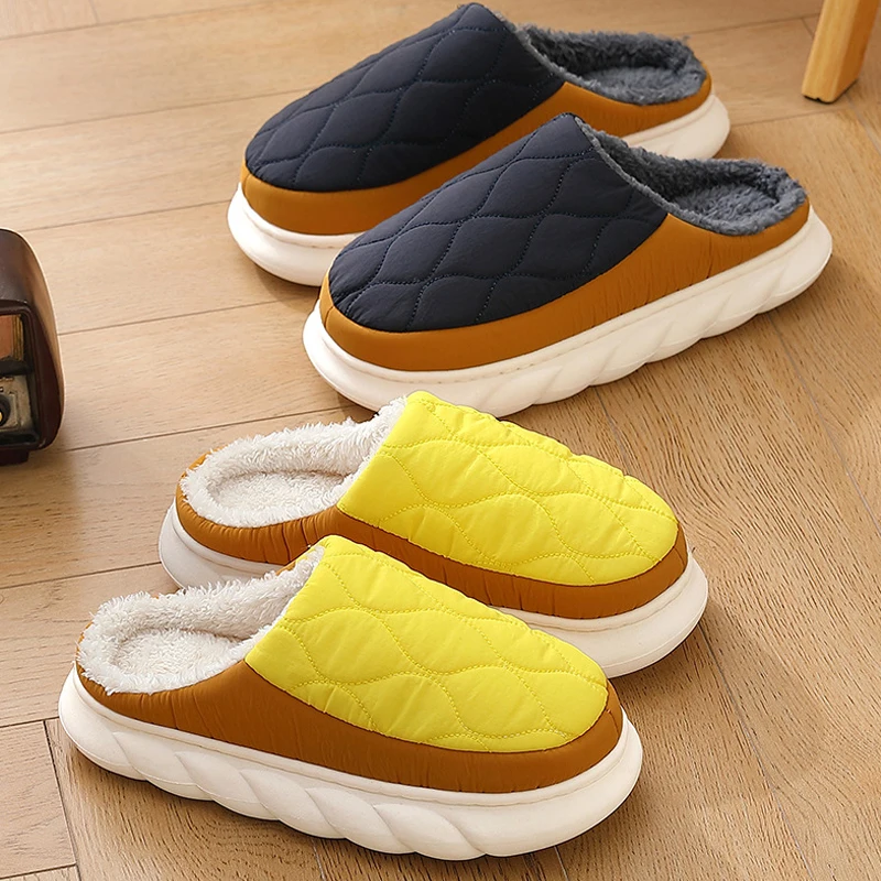 Top Trends: Pallene New Fur Men Slippers Winter Warm Home Cotton Shoes Indoor Thick Soled Non-slip Plush Slippers Fur Cozy Plus Size Slipper Shoppable Styles