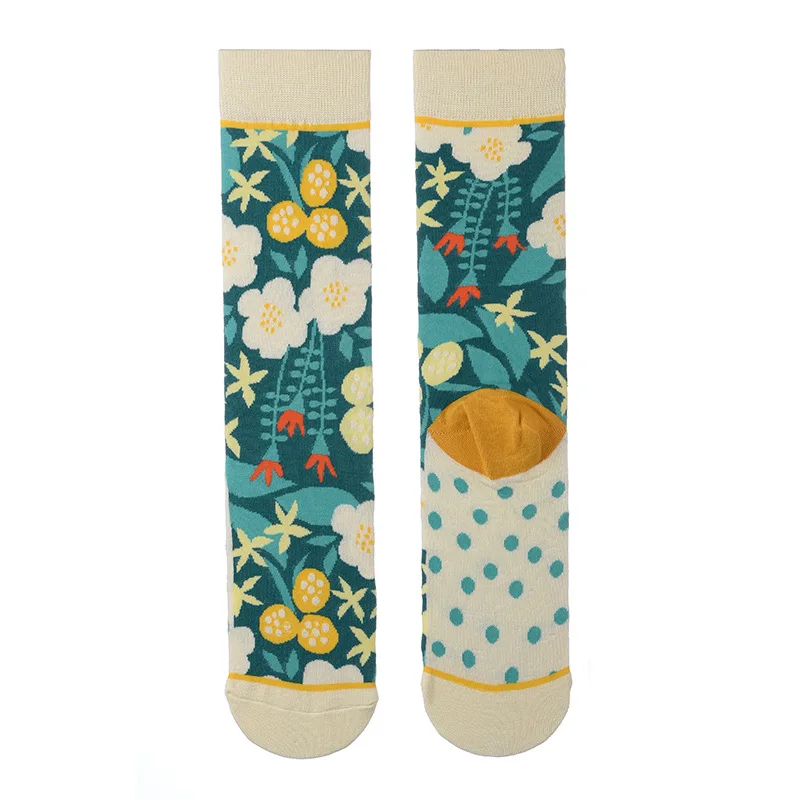 Top Trends: Autumn And Winter Socks Women's Stockings Plant Cactus Graffiti Cotton Socks Personality Fashion Straight Trendy Socks Shoppable Styles - Image 5