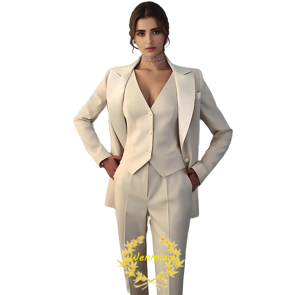 Top Trends: Ivory Women&#039;s Pant Suit 3 Piece Point Lapel Formal Jacket Vest Lady Blazer Slim Fit Outfit костюм женский Shoppable Styles