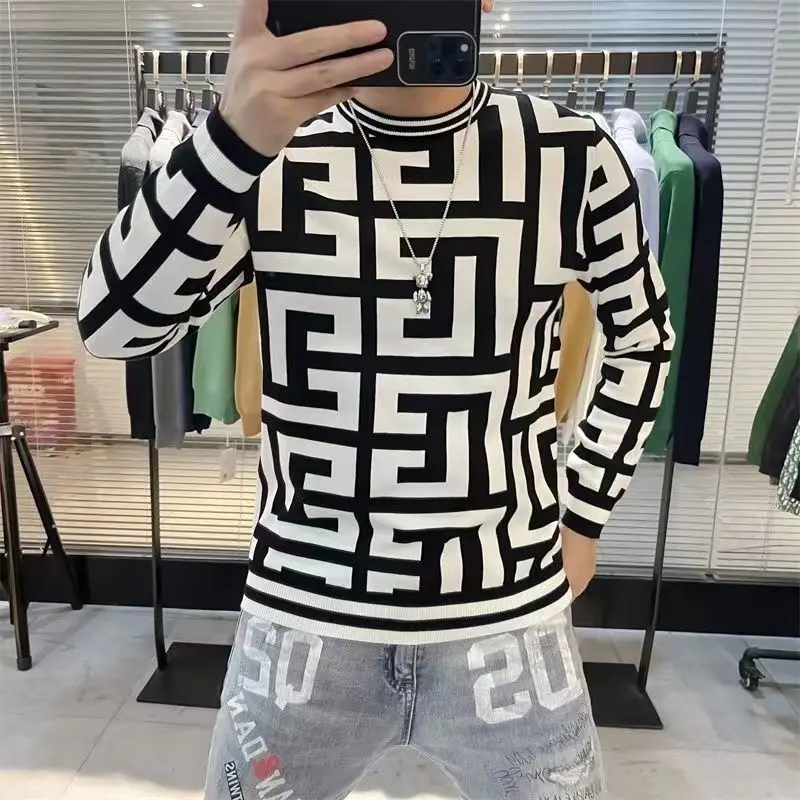 Top Trends: Autumn Winter KPOP Fashion Style Harajuku Slim Fit Ropa Hombre Loose Casual All Match Tshirts O Neck Printed Long Sleeve Tees Shoppable Styles