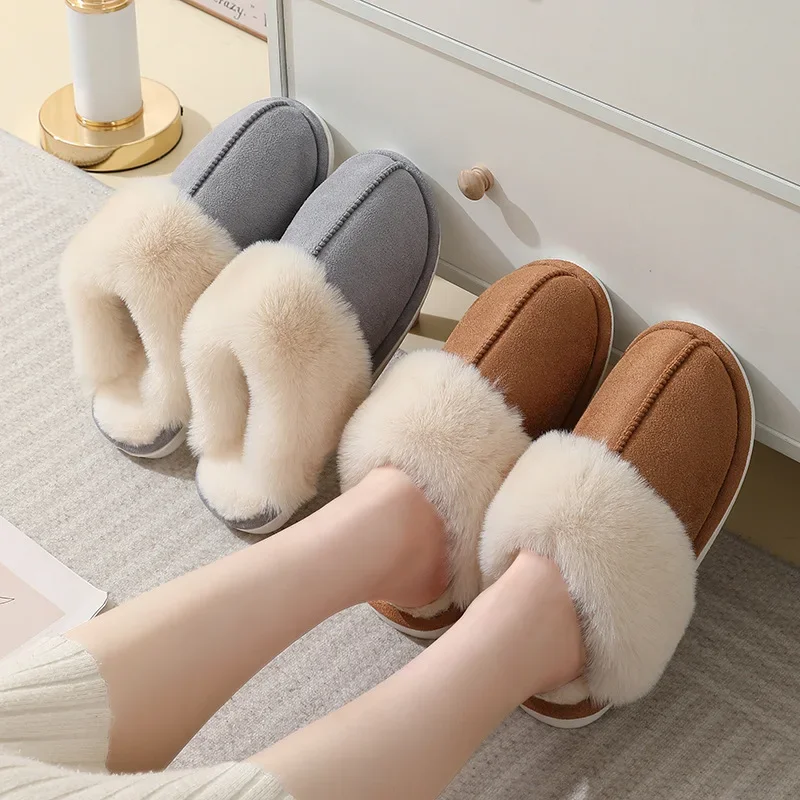 Top Trends: Fuzzy Home Slipper Women Winter Warm Fur Plush Non Slip Indoor Female Man Male Lazy Footwear Bedroom House Room Shoe Men Flat Shoppable Styles