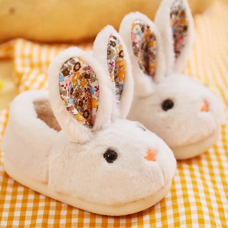 Top Trends: Children Indoor Slippers Winter Warm Cotton Shoes Kids Home Floor Slippers Cartoon Rabbit Anti-slip Boys Girls Plush Footwear Shoppable Styles