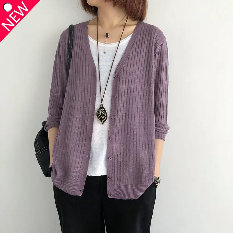 Top Trends: Fashion V-Neck Knitted Button Solid Color Cardigan Sweater Women's Clothing 2022 Autumn New Loose Casual Tops All-match Coat Shoppable Styles