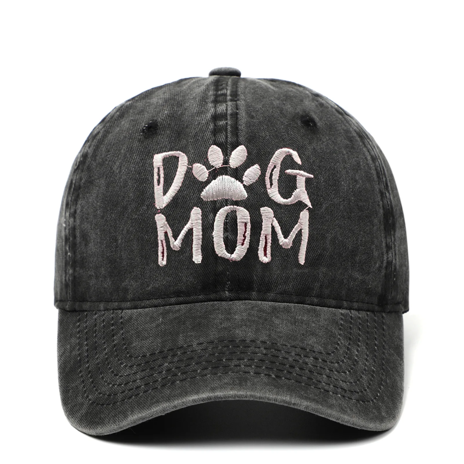 Top Trends: DOG MOM White Lettering Embroidered Baseball Cap Cotton Washed Man Caps Outdoor Casual Sports Couple Black Wine Red Sunshade Hat Shoppable Styles