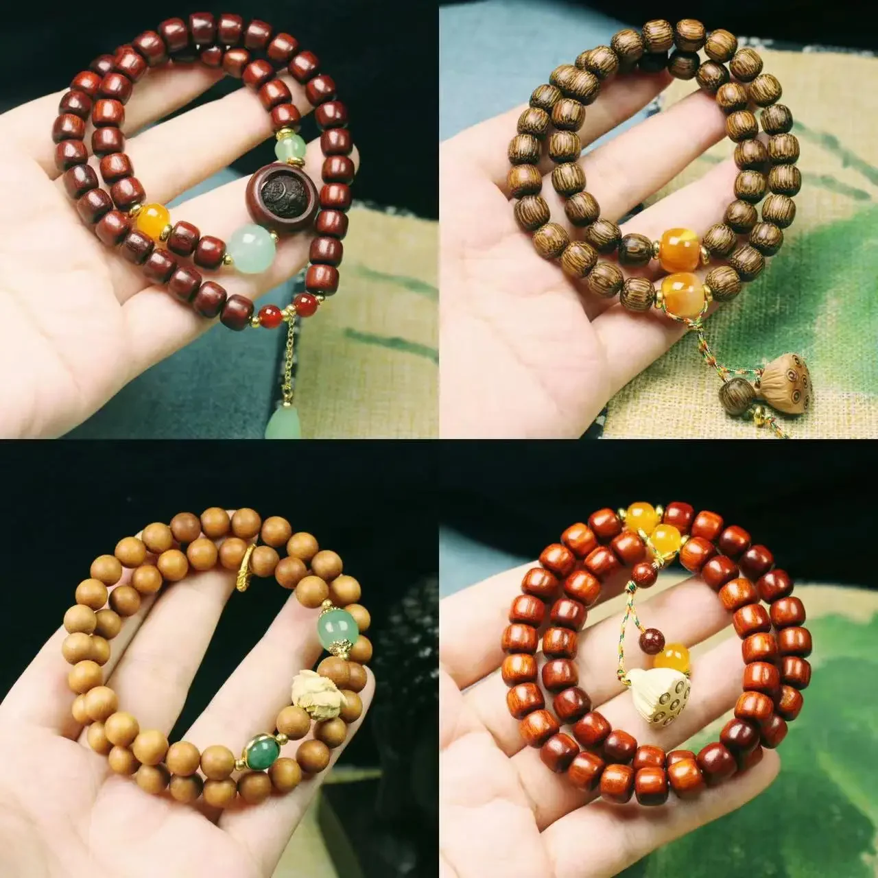 Top Trends: Naturally Green Sandalwood Rosewood Wood Ebony Wooden Buddha Bead Bracelet Meditation Prayer Rosary Hand String Gift Jewelry Shoppable Styles