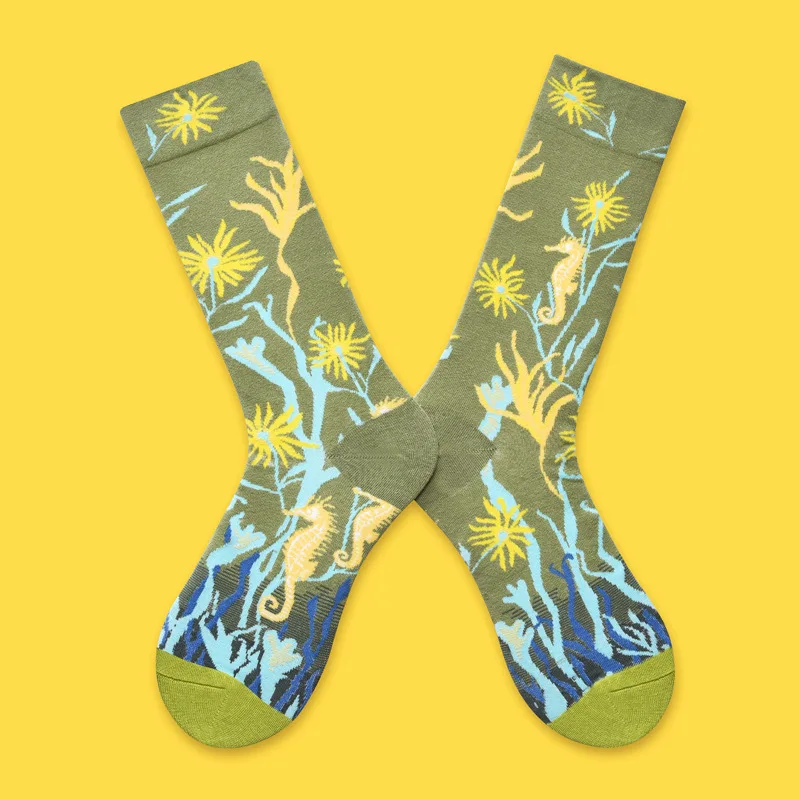 Top Trends: Autumn And Winter New Socks Women's French Forest Plant Series High Tube Tide Socks Women's Socks Autumn Heart Socks Shoppable Styles - Image 6