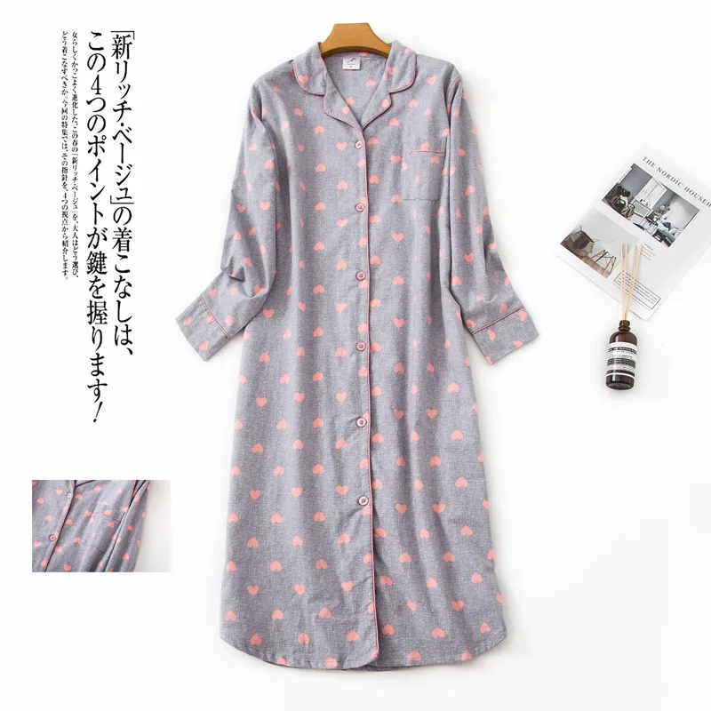 Top Trends: Autumn And Winter Nightgowns For Women Cotton Flannel Long Sleep Shirt Long Sleeve Nightshirt Button Down Pajamas Sleepdress XXL Shoppable Styles