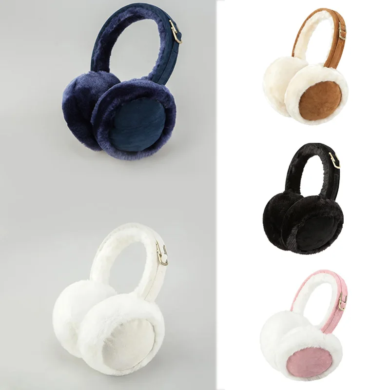 Top Trends: Fashion Winter Plush Warm Earmuffs For Women Foldable Outdoor Solid Color Protection Ear-Muffs Soft Faux Fur Ear Cover Earflaps Shoppable Styles