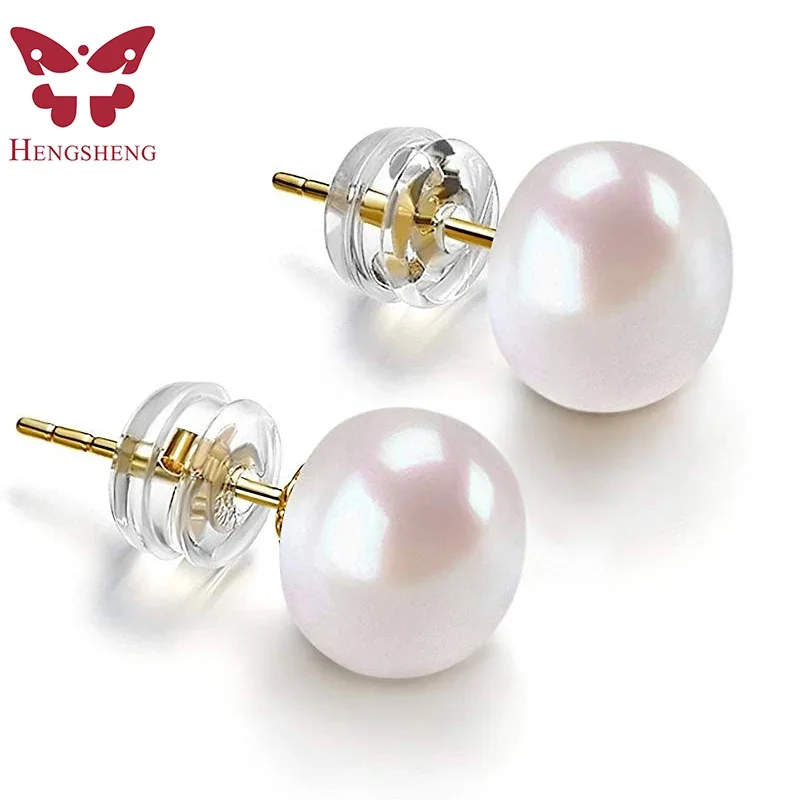 Top Trends: HENGSHENG White Cultured Freshwater Pearl Earrings For Women Classic 925 Sterling Silver Jewelry Gold Stud Earrings Dropshipping Shoppable Styles