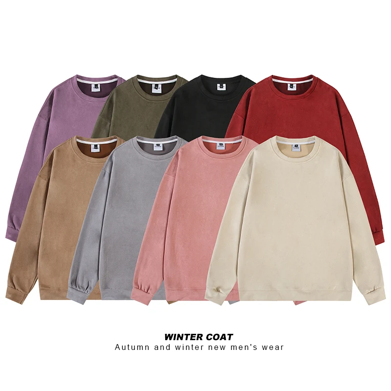 Top Trends: Basic Sweatshirts Korean Style Solid Color Sweatshirt Man Woman Crew Neck Loose Oversized Casual Sportswear Pullover Shoppable Styles