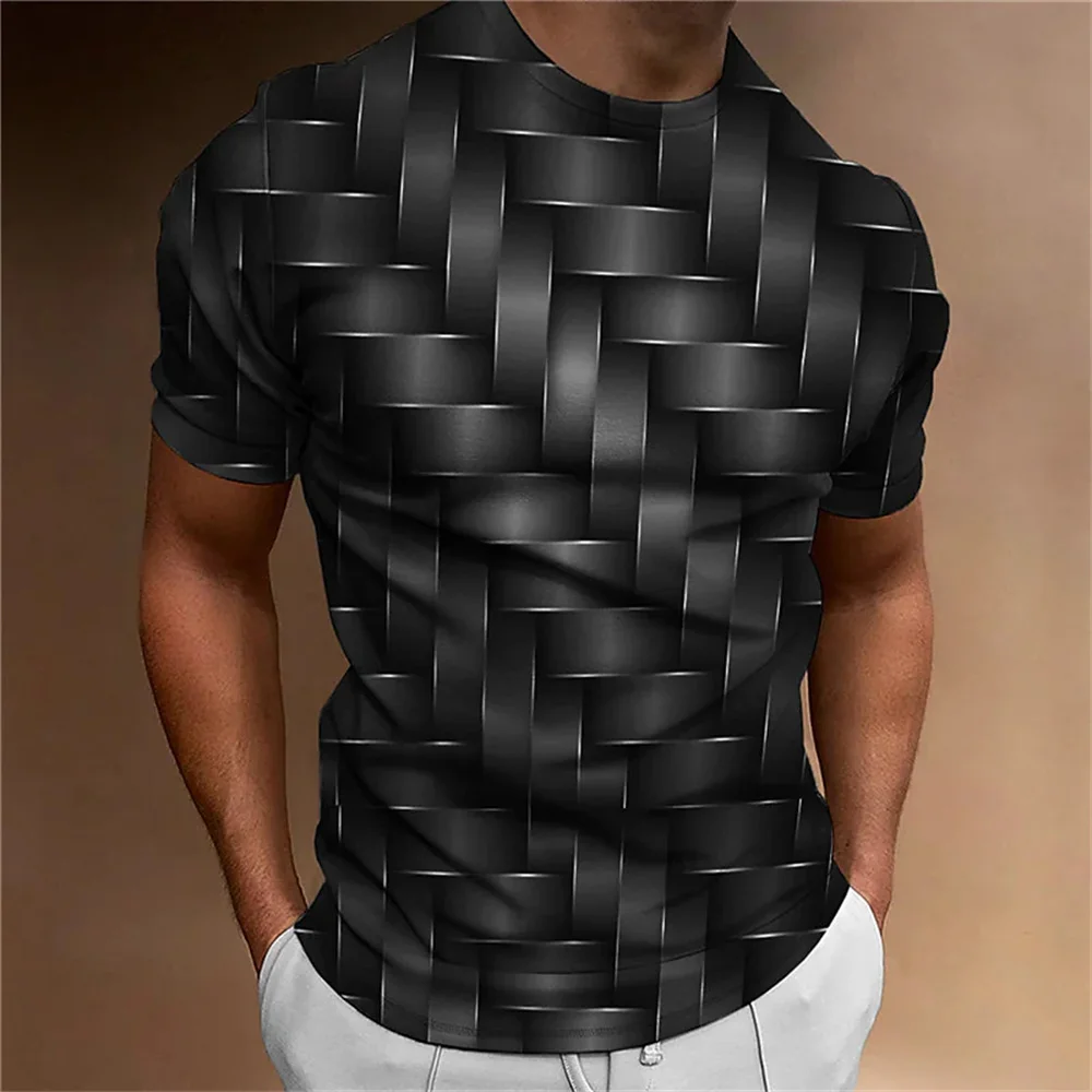 Top Trends: 2023 Simple Men'S T-Shirt Geometric Pattern 3d Printed Men'S Top Everyday Casual Clothing Loose Oversized-Shirt Retro Sweatshirt Shoppable Styles