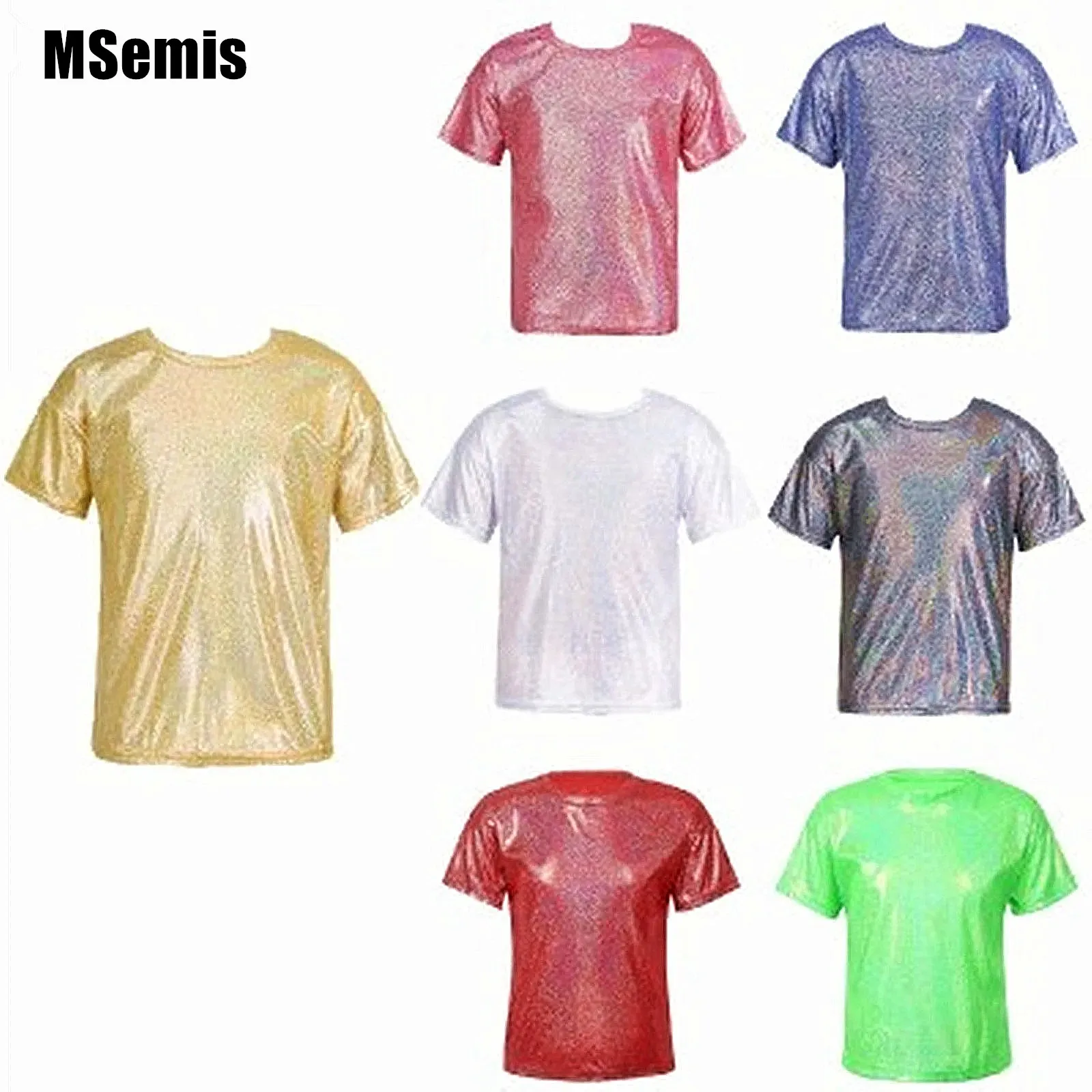 Top Trends: Kids Girls Boys Jazz Dance Tops Metallic Shiny Dancing Clothes Hip-hop Sequins Loose Short-sleeved T-shirt Street Dance Clothes Shoppable Styles