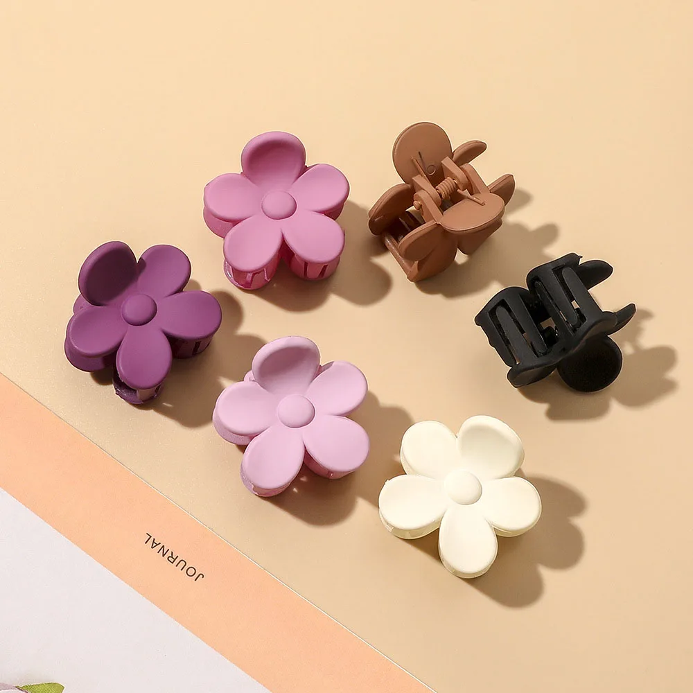 Top Trends: New Ins Plastic Mini Flower Hair Claw Clip Plain Color Geometric Clawclip Small Floral Clamps Grab Women Korean Hair Accessories Shoppable Styles - Image 2