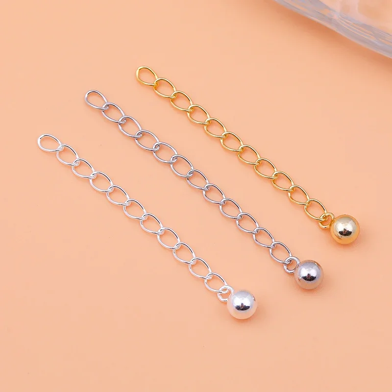 Top Trends: S925 Sterling Silver Extension Chain Tail Chain Ball Chain Handmade DIY Bracelet Necklace Adjustment Chain Accessories Shoppable Styles