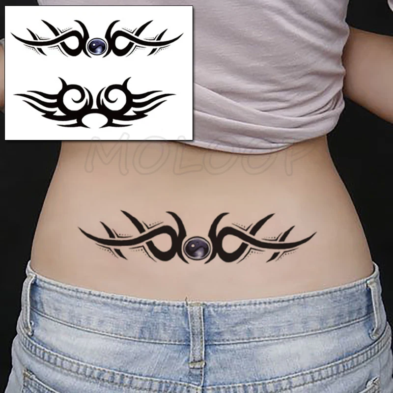 Top Trends: Waterproof Temporary Tattoo Sticker Totem Line Black Classical Tatoo Body Art Arm Leg Fake Tattoos Women / Men Girl 14.8*21 Cm Shoppable Styles