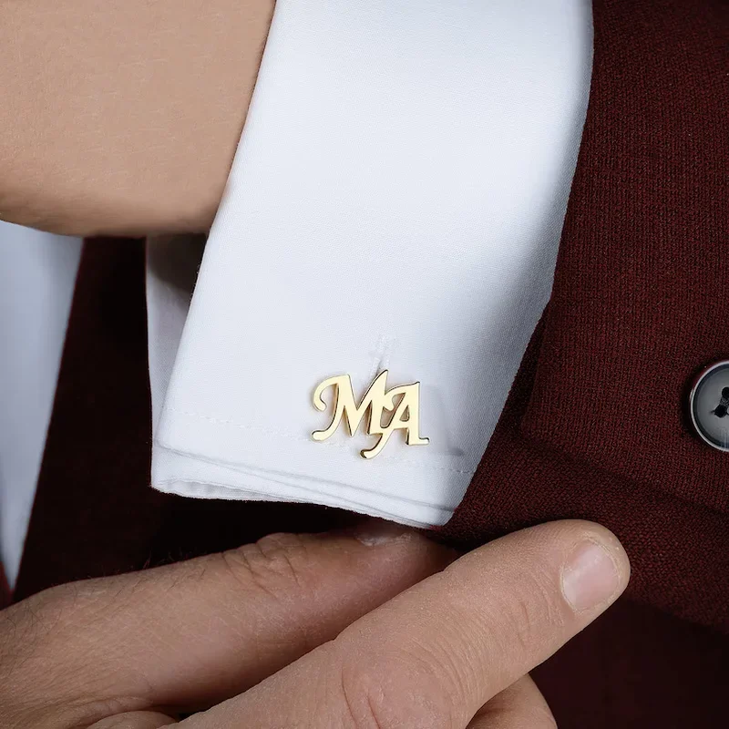 Top Trends: Custom Cufflinks For Mens Stainless Steel Man Initials Luxury Suit Shirt Button Personalized Cufflinks Wedding Groomsmen Gifts Shoppable Styles