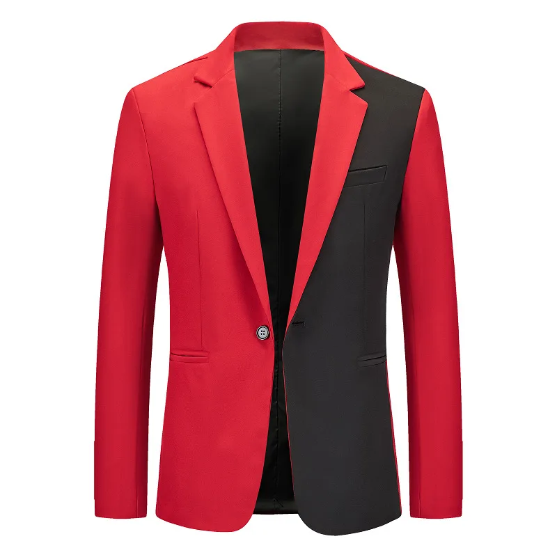 Top Trends: Fashion Patchwork Men's Suit Jacket 2023 New White Black Red Single Button Casual Slim Blazer Tops Business Wear Male Suit Coats Shoppable Styles