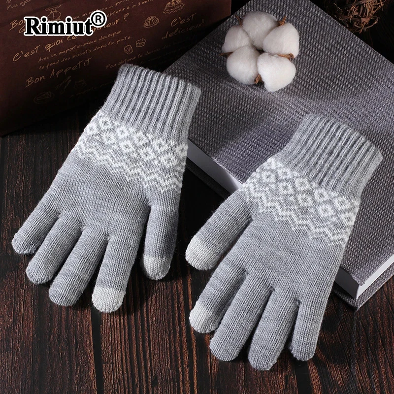 Top Trends: Rimiut New Arrive Casual Thick Warm Unisex Gloves Autumn Winter Skiing Touch Screen Useful Gloves Fashion Students Hand Gloves Shoppable Styles