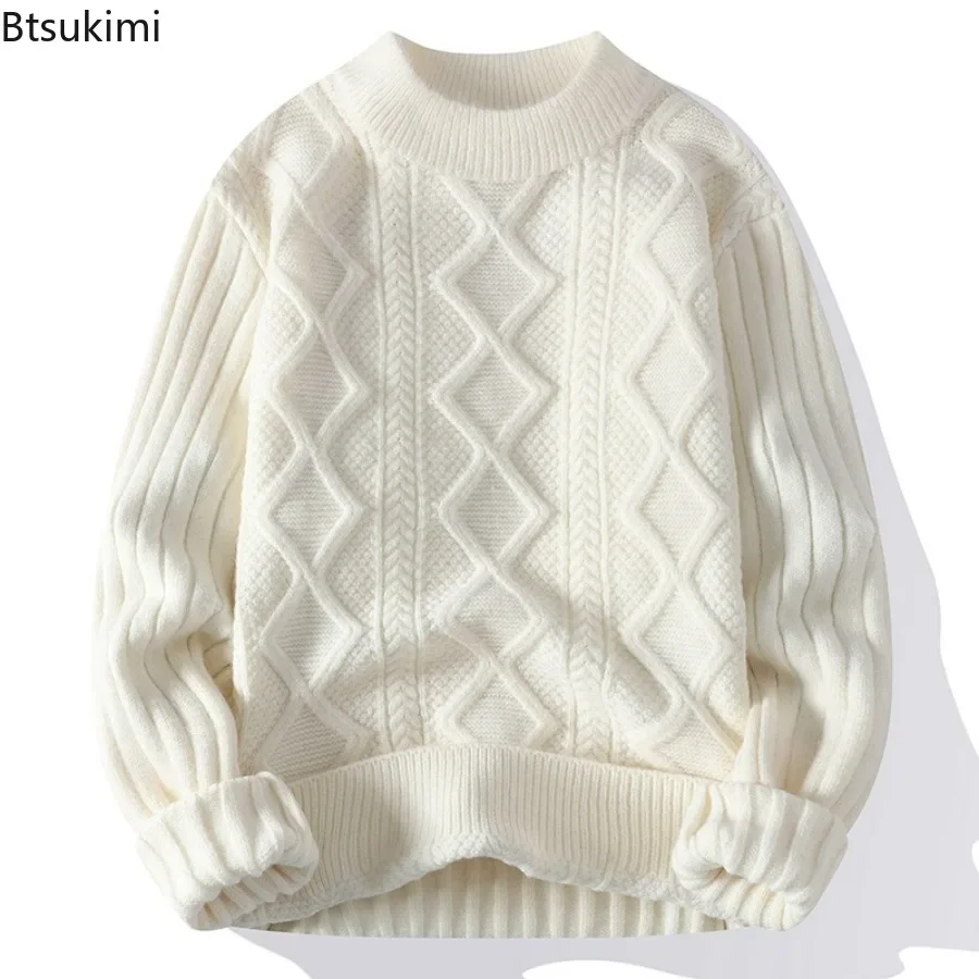 Top Trends: 2024 Men's Warm Knitted Sweaters Solid Autumn Winter Casual Knitting Clothing Men O Neck Pullovers Mens Soft Kniited Sweater Shoppable Styles