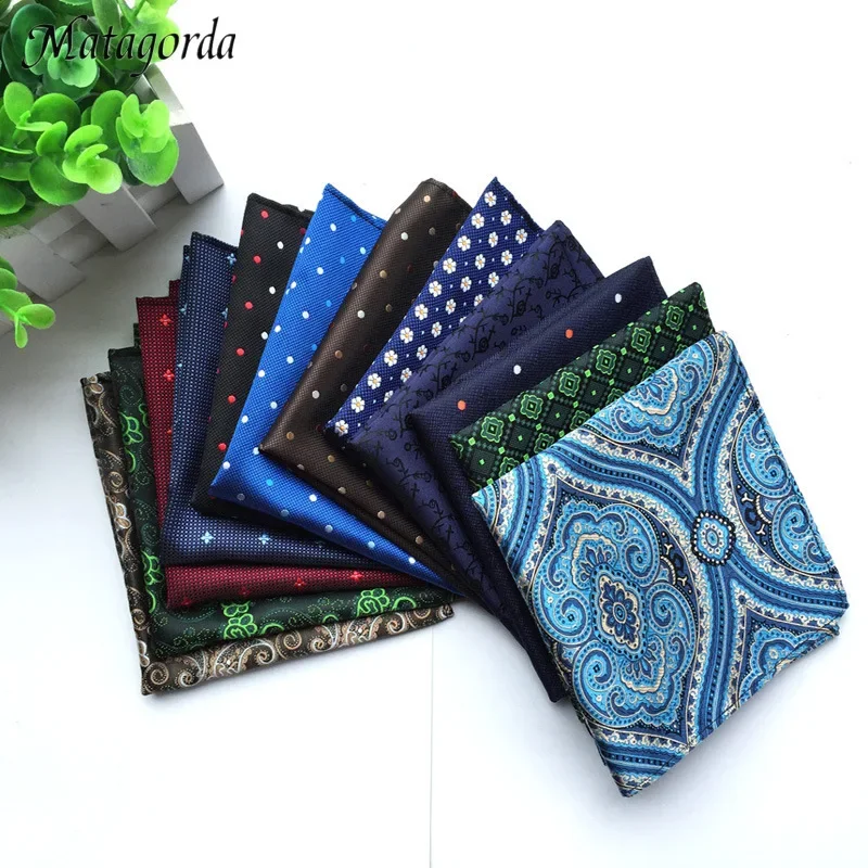 Top Trends: High Quality Men Hanky Jacquard Paisley Grid Hankerchief For Suit Pocket Scarves Hankies Popular Gift Free Shipping 25CM Shoppable Styles