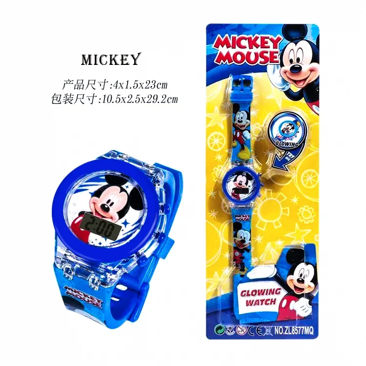 Top Trends: Disney Mickey Spiderman Children&#039;s Watch Cartoon Frozen Aisha Flashing Light Electronic Luminous Watch Toy Watch Birthday Gifts Shoppable Styles