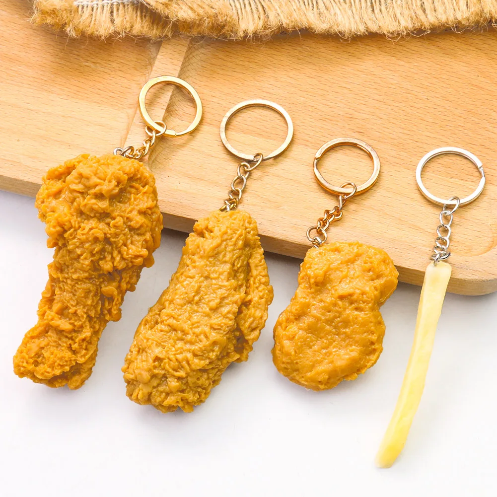 Top Trends: Fried Chicken Simulation Food Keychain French Fries Drumstick Chicken Nuggets Key Chain Restaurant Client Gift Chef Cook Keyring Shoppable Styles