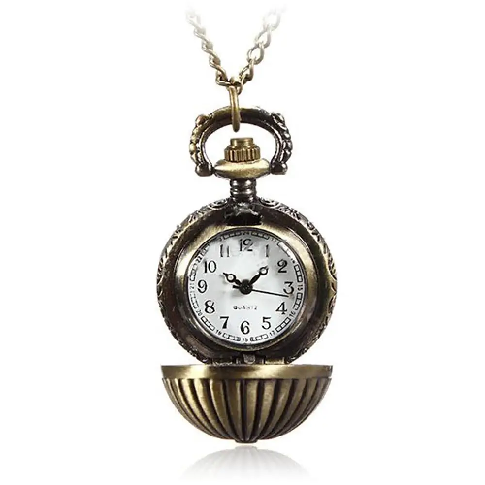 Top Trends: Retro Ball Metal Steampunk Quartz Necklace Pendant Chain Small Pocket Watch Shoppable Styles