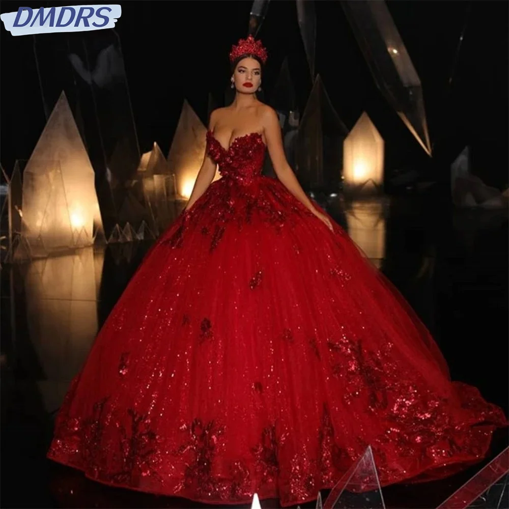 Top Trends: Luxurious 3D Floral Appliques Ball Gown Quinceanera Dresses Sequined Sweetheart Prom Dress 2024 Custom Made Evening Dresses Shoppable Styles