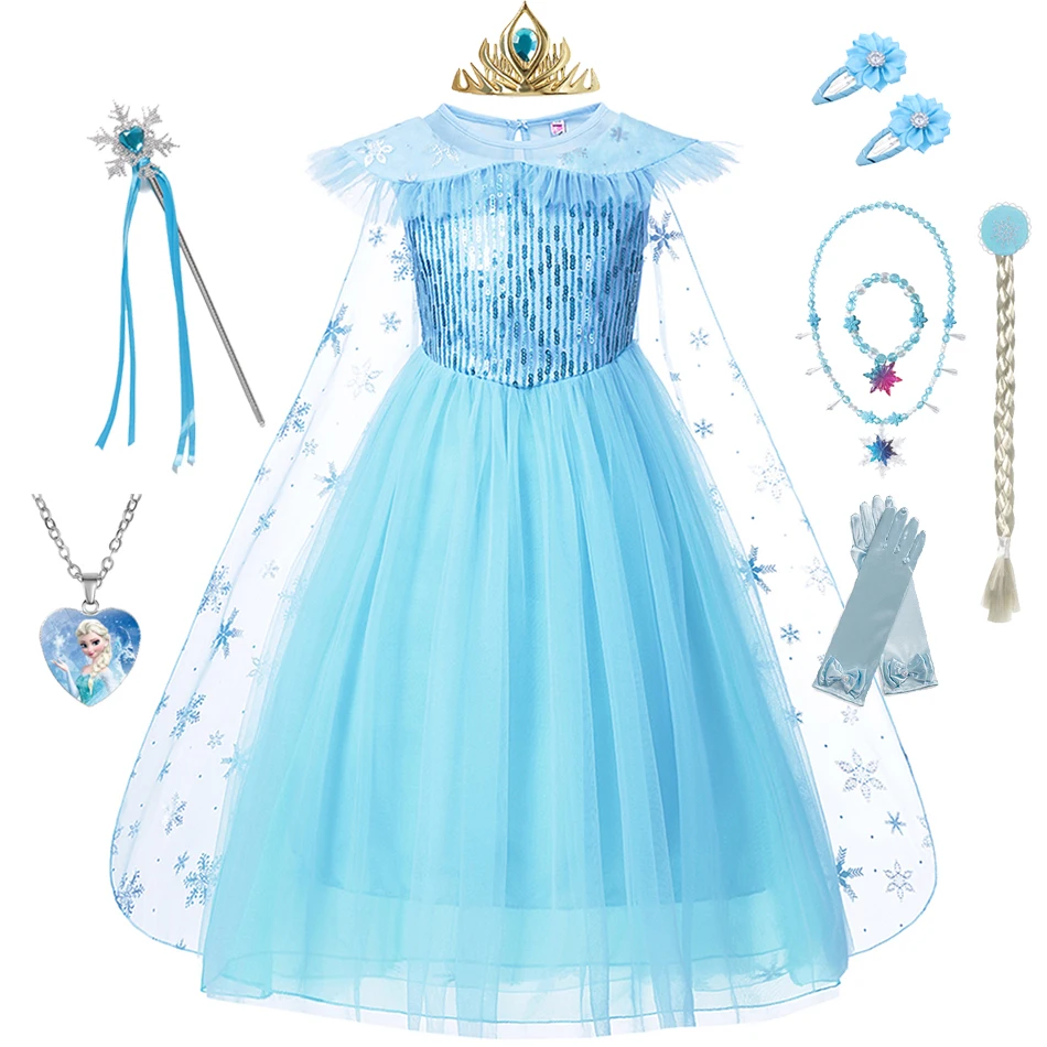 Top Trends: Disney Frozen Costume Princess Dress For Girls White Sequined Mesh Ball Gown Carnival Clothing Kids Cosplay Snow Queen Elsa Anna Shoppable Styles