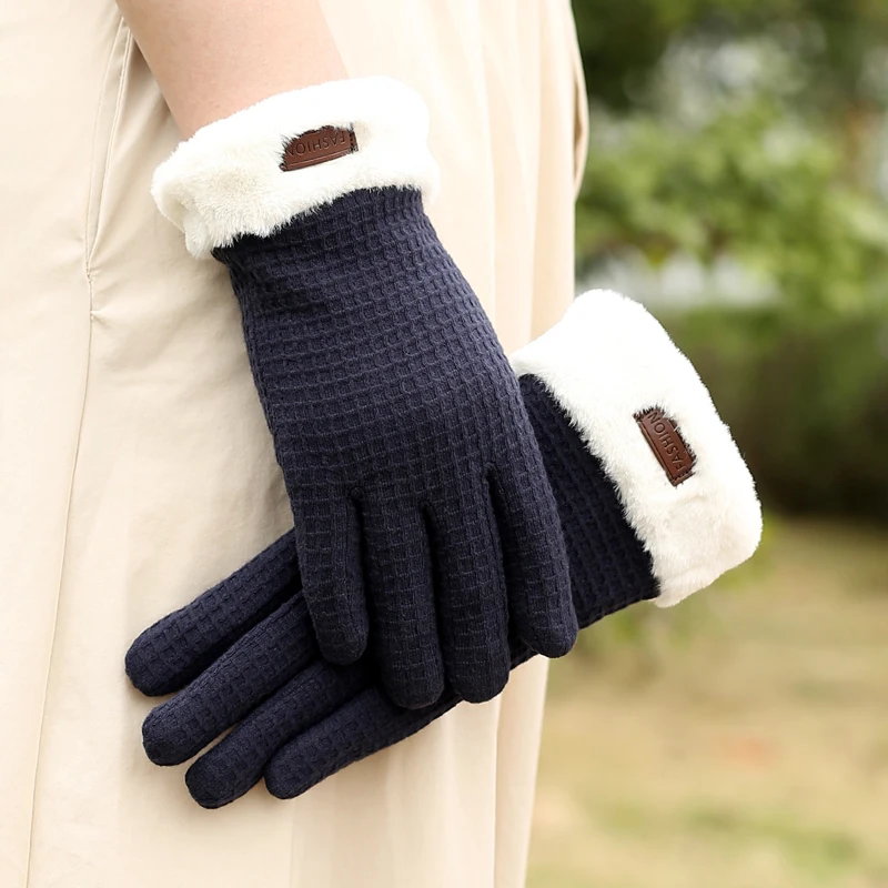 Top Trends: Winter Women Gloves Plus Velvet Padded Warm Cycling Driving Non-slip Touch Screen New Ladies Gloves Emo Shoppable Styles - Image 2