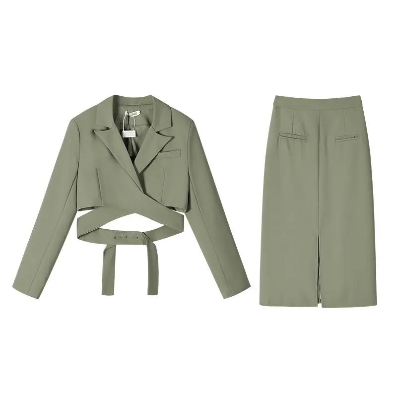 Top Trends: Spring And Autumn 2023 New High-grade Long-sleeved Coat Top+ small Fashion Skirt Two-piece Suit Blazer Femenino Shoppable Styles