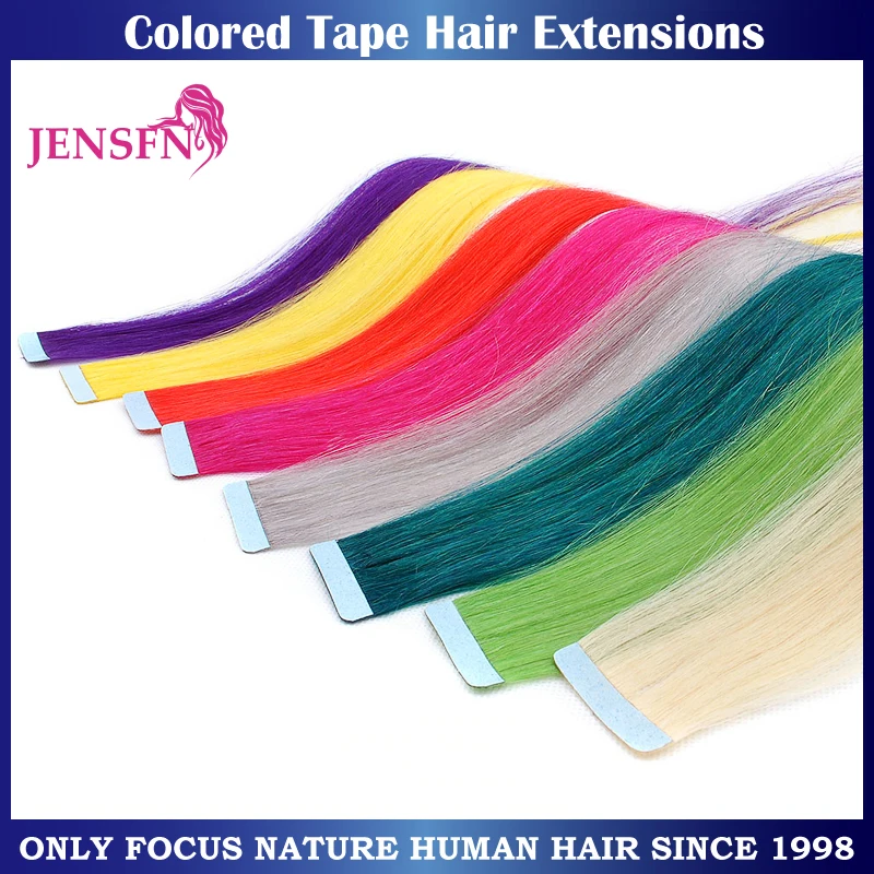 Top Trends: Color Straight Tape In Hair Extensions Human Hair Extensions 20" Inch For Salon For Women A Variety Of Color Shoppable Styles