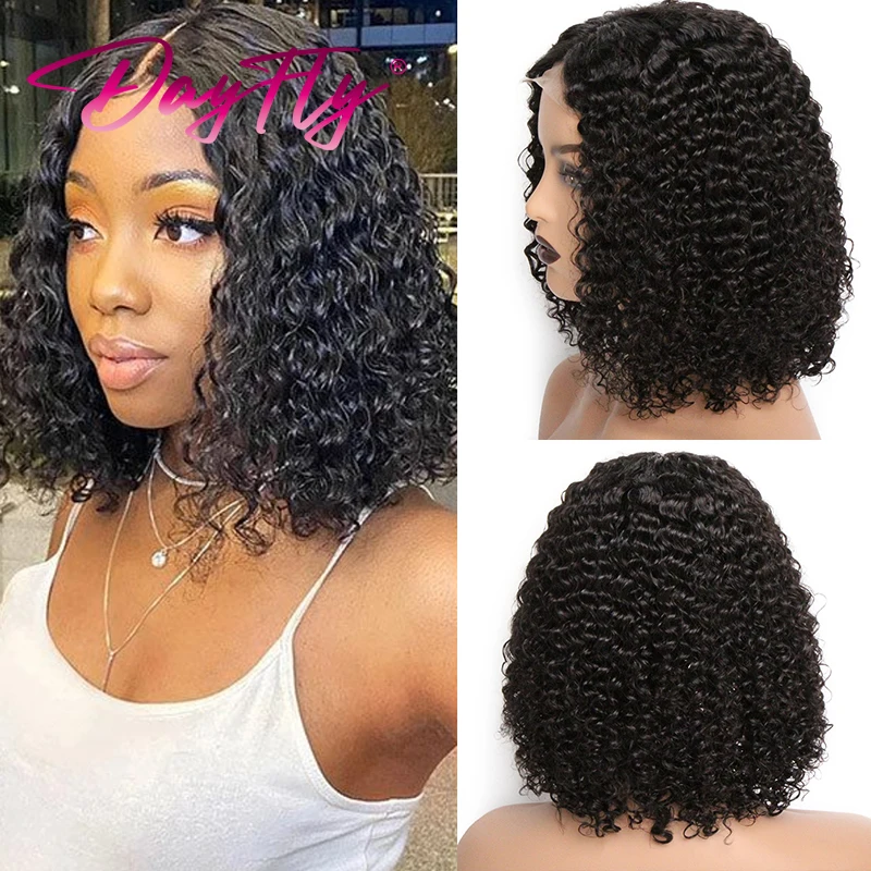 Top Trends: Human Hair Bob Wig Curly Lace Frontal Wig Short Curly Bob 13x4x1 Front Wigs For Women Brazilian Transparent Lace Wig PrePlucked Shoppable Styles