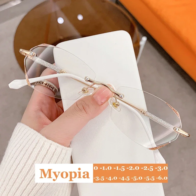 Top Trends: New Trendy Ladies Myopia Glasses Anti Blue Light Unisex Women Minus Eyewear Optical Near Sight Eyeglasses With Diopter 0 To -6.0 Shoppable Styles