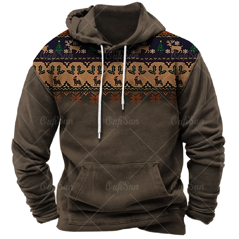 Top Trends: Vintage Ethnic Wind Printed Men&#039;s Hoodie Indian Pattern Hooded Sweatshirt Oversized Casual Men Clothing Harajuku Street Pullover Shoppable Styles