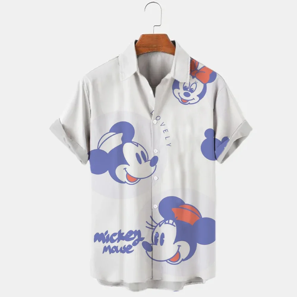 Top Trends: 2023 Summer Casual Button Down Shirt Holiday Short Sleeve Disney Mickey Mouse 3D Full Print Beach Fashion Men's Lapel Color Hip Shoppable Styles - Image 2