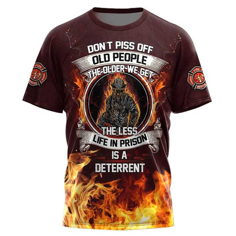 Top Trends: Firefighter Graphic 3D Print Mens T-Shirts For Men Clothing Oversize Tees Summer Casual Short Sleeve Tops Unisex Personality Shoppable Styles - Image 4