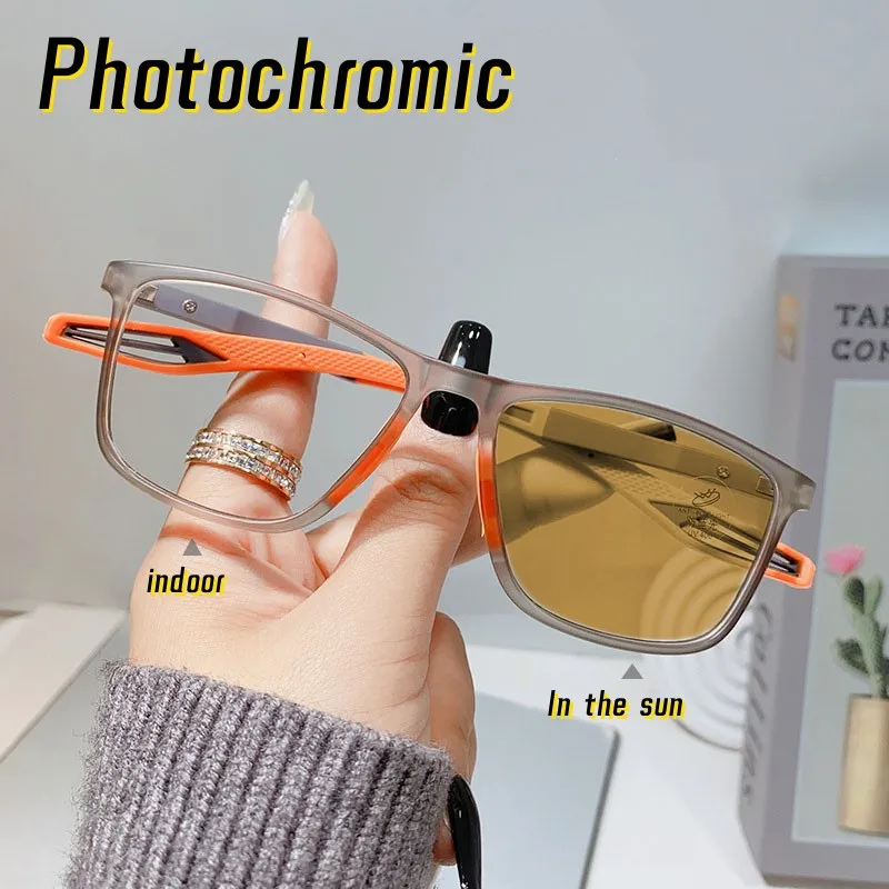 Top Trends: TR90 Frame Photochromic Glasses Men Women Lightweight Flexible Myopia Eyewear Unisex Vintage Trendy Short Sighted Eyeglasses Shoppable Styles - Image 5