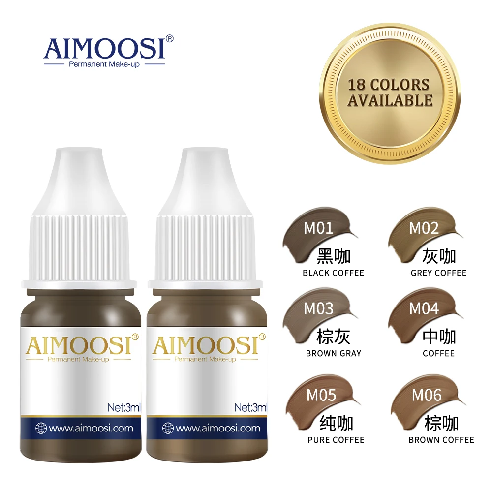 Top Trends: AIMOOSI 3ml Tattoo Microblading Paint Ink Pigment 18 Colors Pigment For Semi Permanent Makeup Eyebrows Lips Tint Consumables Shoppable Styles