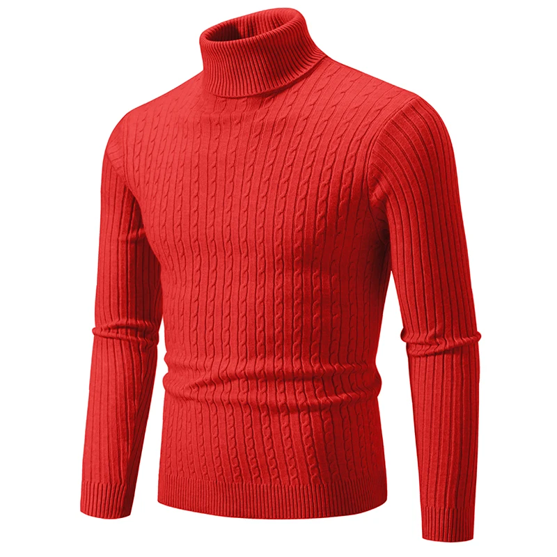 Top Trends: Autumn And Winter Men&#039;s New Warm High Neck Solid Elastic Knit Bottom Pullover Sweater Shoppable Styles