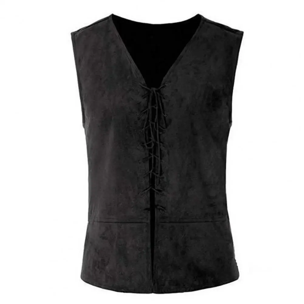 Top Trends: Vintage Men Pirate Vest Medieval Lace Up Sleeveless Cosplay Performance Hallowen Party Role Play Tank Top Shoppable Styles - Image 3