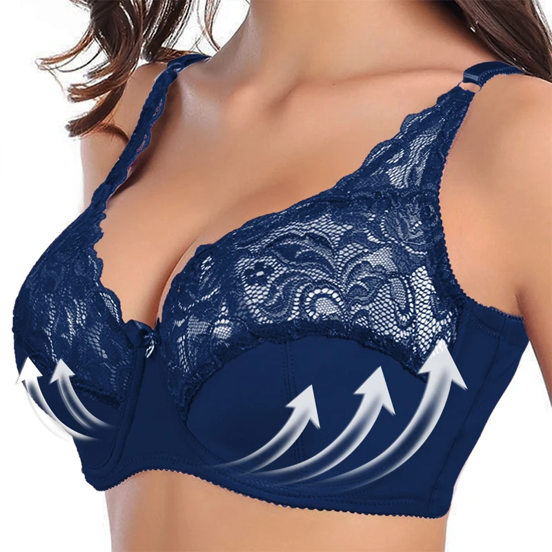 Top Trends: Lace Bra Plus Size Ultra Thin Women's Underwear Bra Short Sexy Underwire Big Cup Push Up Adjustable Bra Big Bra Lace Bra Shoppable Styles