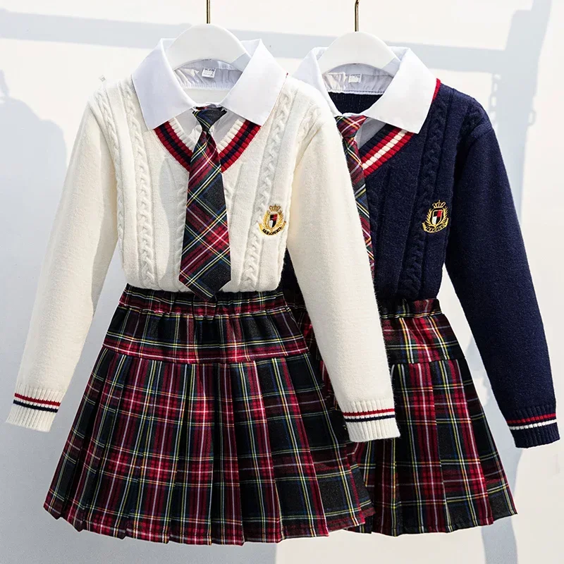 Top Trends: 2023 Autumn Children Sets For Girls School Uniform Twinset Kids School Look Girl Clothes Junior Girl Clothing School Clothes Shoppable Styles