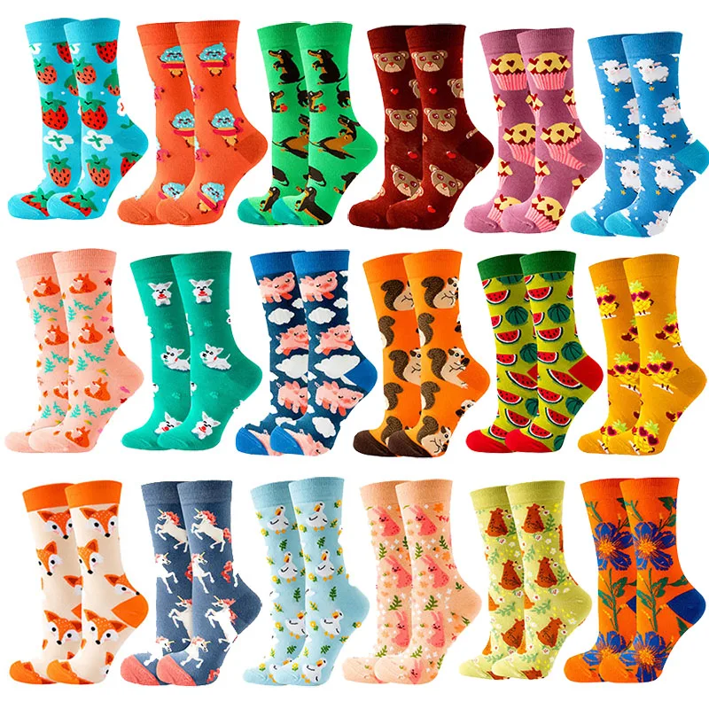 Top Trends: Autumn And Winter New Female Socks, Animal Mid Tube Socks, Fruit Men&#039;s Socks, Cute Fashion Socks, Food Funny Cotton Socks Shoppable Styles