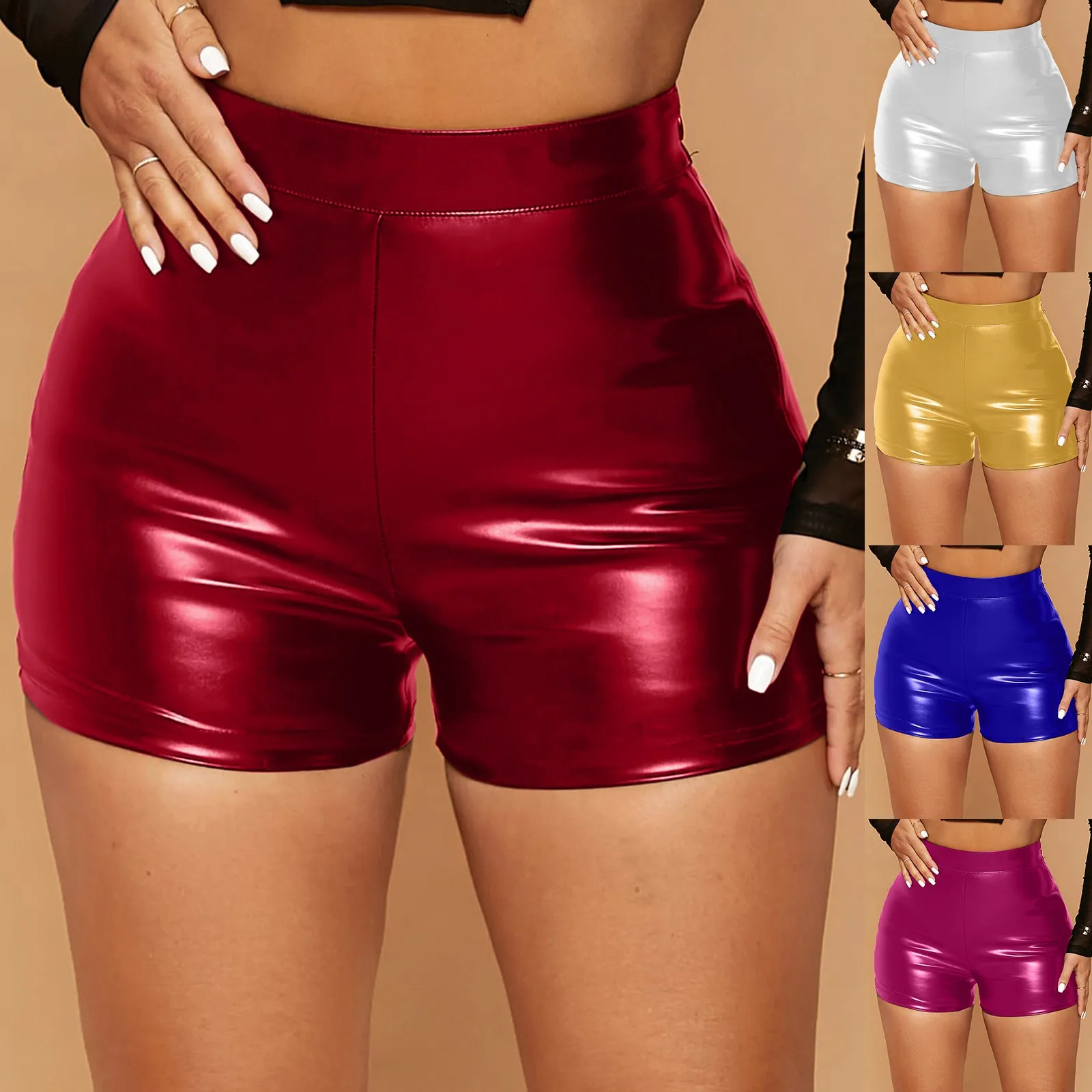 Top Trends: Sexy Nightclub Leather Shorts Women High Waist Bodycon Push Up Black Short Joggers Sports Fitness Womens Sexy Slim Shorts Pant Shoppable Styles