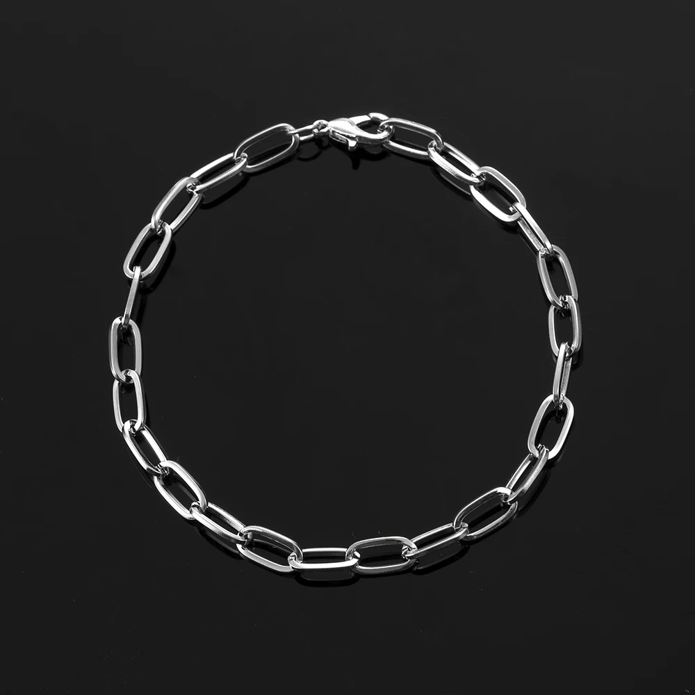 Top Trends: Fashion Mens Simple Stainless Steel Chain Bracelets For Women Unisex Wrist Jewelry Gifts Punk Metal Hip Hop Couple Jewelry Shoppable Styles