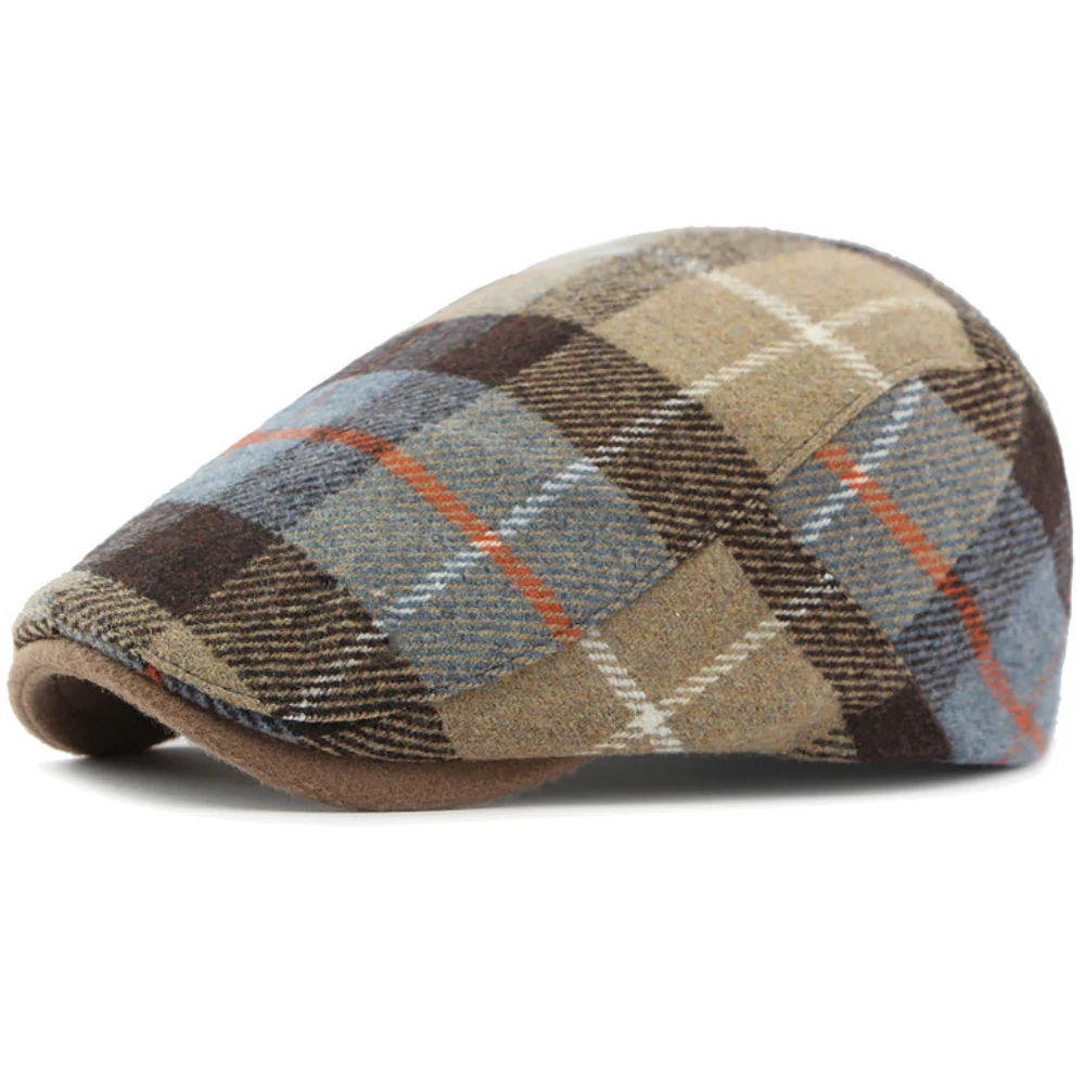 Top Trends: HT4319 Berets Autumn Winter Caps For Men Women Plaid Beret Caps Artist Painter Wool Beret Hat Male Female Ivy Newsboy Flat Caps Shoppable Styles