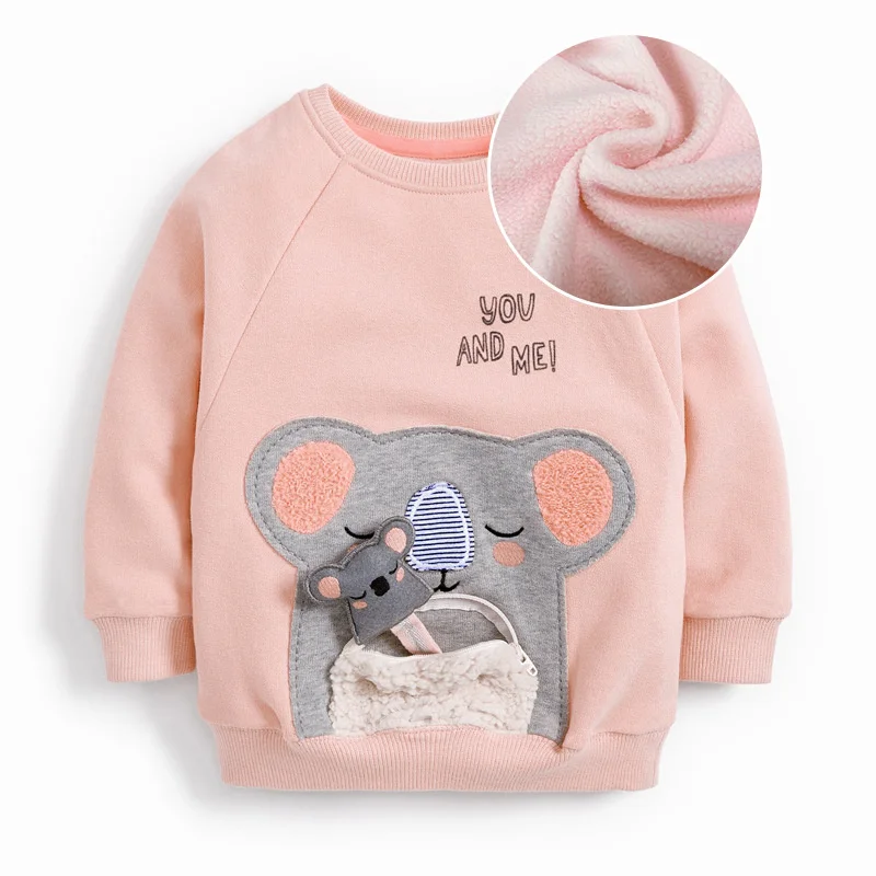 Top Trends: Jumping Meters 2-7T Animals Girls Sweatshirts With Fleece Inside Warm Children&#039;s Clothing Hot Selling Baby Shirts Tops Shoppable Styles