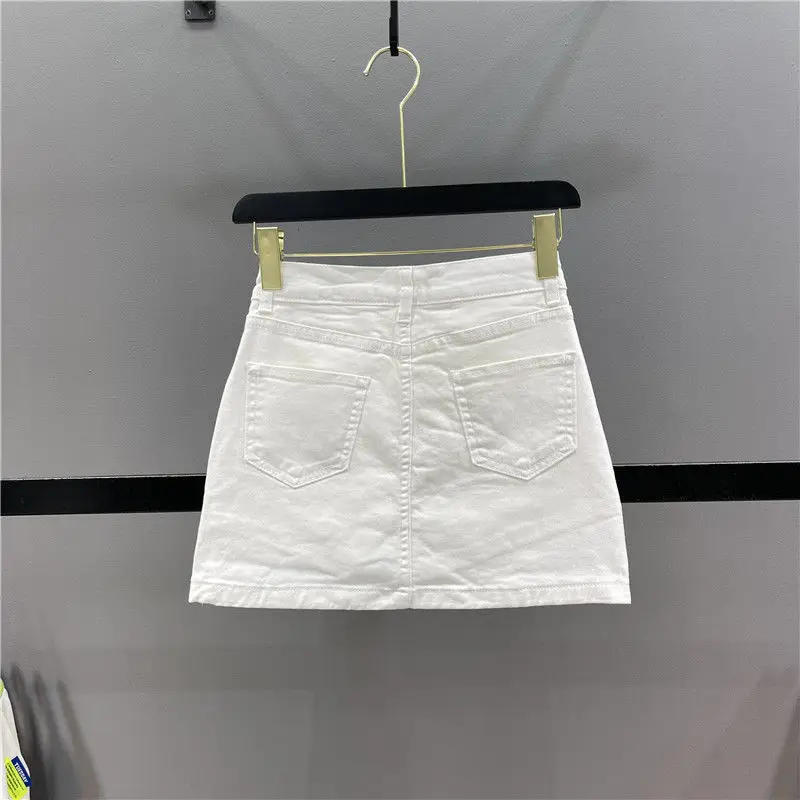 Top Trends: 2022 Summer New Irregular Design Denim Short Skirt Women's High Waist Bag Hip Skirt Harajuku Skirt Korean Fashion Clothing Shoppable Styles - Image 3