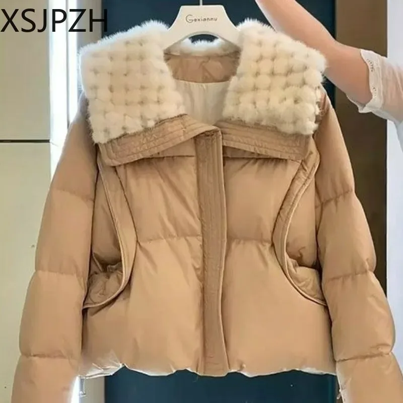 Top Trends: 2023 New Women Cotton Coat Winter Jacket Female Short Style Advanced Sense Parkas Thickened Warm Outwear Fur Collar Overcoat Shoppable Styles